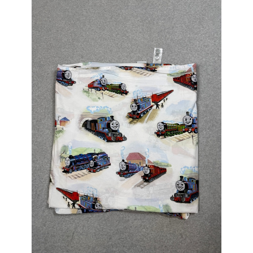 Pottery Barn Kids Thomas & Friends Full Flat Sheet Organic Cotton Train Print